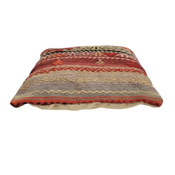IKEA Vintage Inspired Kilim Throw Pillow 16"x16" Square Handmade In Turkey - Picture 7 of 8